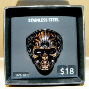 ANILLO CALAVERA HOMBRE MUERTO ACERO INOXIDABLE TALLA 12 - Imagen 1 de 4