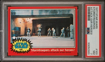 PSA 7 1977 Topps Star Wars #103 Stormtroopers attack our heroes! Pop17 - Image 1 of 2