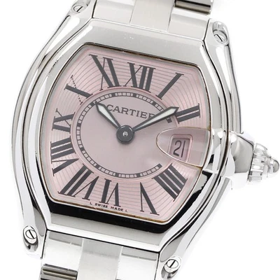 Reloj de cuarzo para dama CARTIER Roadster SM W62017V3 fecha esfera rosa_916228 Foto 1 de 4