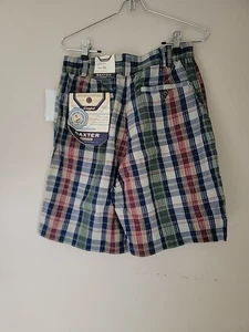 Baxter Vintage Shorts Men's 30 Green Plaid Pleated 100% Cotton 8" Inseam NEW Tag - Picture 1 of 10