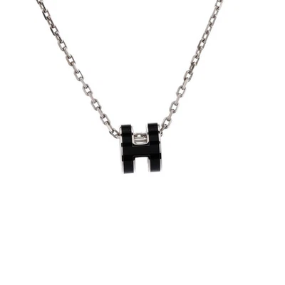 Hermes Pop H Pendant Chain Necklace Metal and Enamel Mini - Image 1 of 3