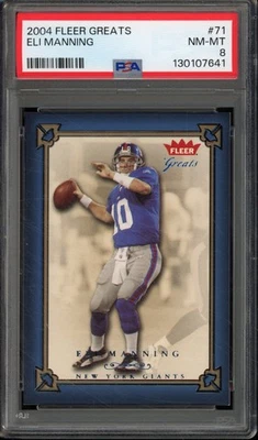 2004 Fleer Greats ELI MANNING #71 RC Rookie New York Giants PSA 8 - Image 1 of 2