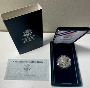 1990-P Eisenhower Centennial Proof Silver Dollar US Coin in OGP/COA - Picture 1 of 3
