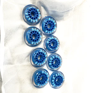 NUOVE 8 Ruote BLUE BELLYS 76mm 78a Ruote da Pattino in Linea a Rullo Confezione da 8 76 MM 78 A - Foto 1 di 7