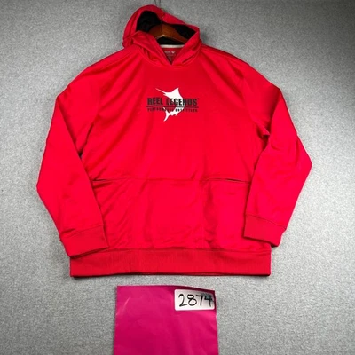 Reel Legends Firstmate Hoodie Sweatshirt XL Red Beer Holder Long Sleeve Fishing - Image 1 of 4
