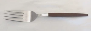 Vtg MCM EKCO Eterna Stainless Japan Canoe Muffin Serving Fork 9” WoodLook Handle - Picture 1 of 8