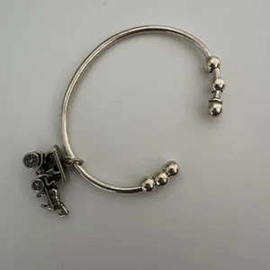 Vintage STERLING SILVER DUAL BALLS BRACELET WITH Horse Buggy CHARM - Picture 1 of 4