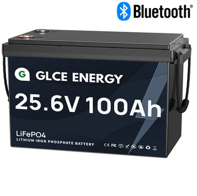 GLCE ENERGY 24V 100Ah LiFePO4 Lithium Batterie Solarbatterie Solaranlage Boot Akku 100A BMS
