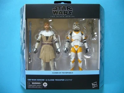 STAR WARS 6" BLACK SERIES - OBI-WAN KENOBI & CLONE TROOPER (212TH) *NEAR MINT* - Image 1 of 4