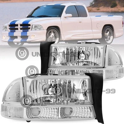 For 1998-2003 Dodge Durango For 1997-2004 Dodge Dakota Headlight LH&RH Pair - Image 1 of 4