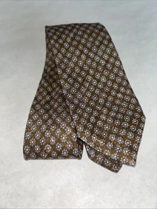 KITON MEN'S TIE BROWN/FLORAL 100% linen WIDTH: 3.75" LENGTH: 60” - Picture 1 of 5