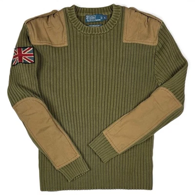 Polo Ralph Lauren Vintage Ejército Británico Militar Verde Comando Tejido Talla Grande Foto 1 de 4