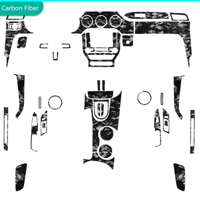 60Pcs Forged Carbon Fiber Full Interior Trim Cover Kits For Ford Mustang 2015-22 - Image 1 of 4