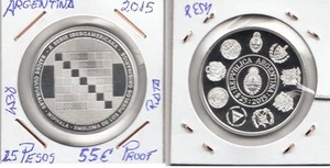 E4538 MONEDA ARGENTINA PLATA PROOF 25 PESOS 2015 - Imagen 1 de 1