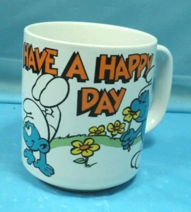 Vintage Peyo Smurfs Have Happy Day Mug Ceramic Cup. - Picture 1 of 6