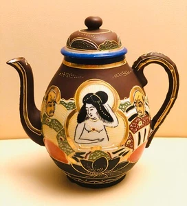 Japan Porzellan 3 Teilig Moriage Satsuma Lithographie reliefartig - Bild 1 von 12