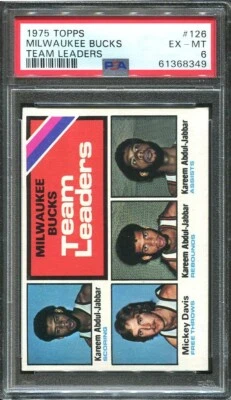 1975 Topps Team Leaders #126 PSA 6 Milwaukee Bucks - Image 1 of 3