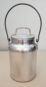 Vintage LEYSE Aluminum Co 2qt Milk or Cream Can Pail w/ Handle and Lid USA - Picture 1 of 13