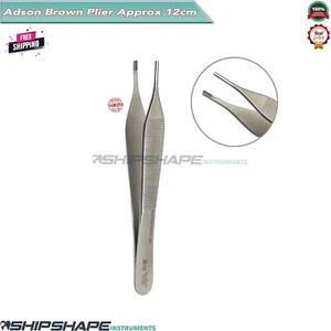 Adson Brown Forceps Veterinary Surgical Assorted Tissue Dressing Lab Tweezers - Picture 1 of 8