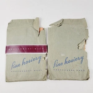 2 pares de medias finas vintage Montgomery Ward #1526 tono tostado talla 9 1/2 - Imagen 1 de 6