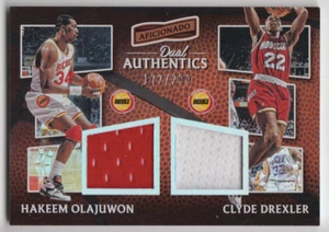 2016-17 Aficionado Hakeem Olajuwon Clyde Drexler Dual Authentics Jersey /299 - Picture 1 of 10