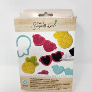 Sweet Sugarbelle 4 Piece Stamp and Cutter Set Tropical Cookie Supplies Q1 - Picture 1 of 2