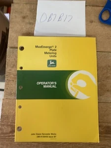 JOHN DEERE MAXEMERGE 2 PLATE METERING UNITS OPERATORS MANUAL OMH136459 NOS - Picture 1 of 8