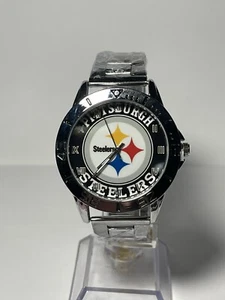 Pittsburgh Steelers Football Team Logo Men's Stainless-Steel Silver Watch NEW - Picture 1 of 10