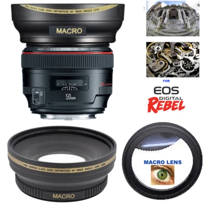 Lente ojo de pez ultra ancho HD4 16K + LENTE MACRO PARA LENTE CANON EF 50mm f/1.2L USM Foto 1 de 4