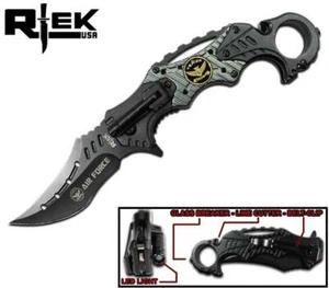 Spring Assisted Asst Karambit Tactical US Air Force Pocket Knife with LED Light - Picture 1 of 1