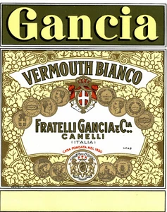 CANELLI, Asti - ETICHETTA d'EPOCA VERMOUTH BIANCO GANCIA - #021 - Picture 1 of 1