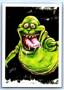 Slimer Ghostbusters Sketch Card - Scott Sketches Trading Card Print Fan Art - Picture 1 of 2