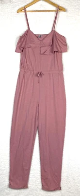 Jersey tejido para mujer 10 rosa malva con cordón volante recto correa de espagueti ASOS Foto 1 de 4