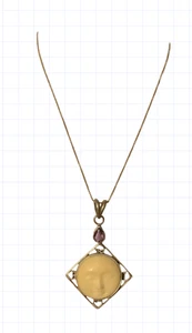 Collar colgante de plata esterlina estilo Sajen cara de luna con diosa amatista Italia - Imagen 1 de 6