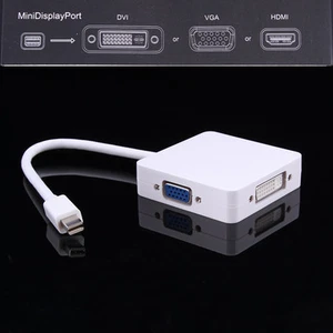 Mini DP Displayport Thunderbolt to DVI VGA HDMI Adapte for MacBook Pro Air HDTV - Foto 1 di 7