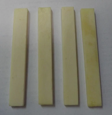 Sillín de hueso de guitarra sin blanquear 4 piezas, sillín de puente de guitarra en blanco, sillín de hueso puro Foto 1 de 3