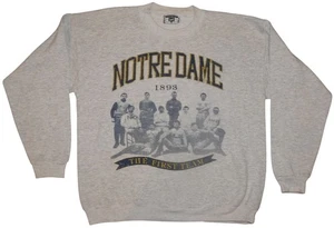 Vintage 90s Notre Dame Football 1893 The First Team Lee Sweatshirt Men's Large - Picture 1 of 5