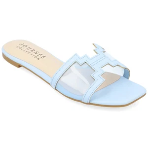 Journee Collection Sandalo donna Jamarie Tru Comfort Slide Flat, blu taglia 8,5M - Foto 1 di 3
