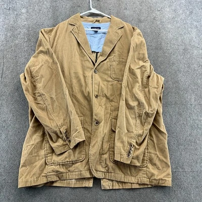 Lands End  Blazer Mens 2XL Beige Corduroy Button Down Lined Sports Coat 90s - Image 1 of 4