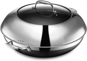 HexClad Hybrid Antihaft 14 Zoll Wok mit Stahldeckel - Bild 1 von 14