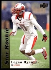 2013 Upper Deck 111 Logan Ryan  Rutgers Scarlet Knights  SR Football Card