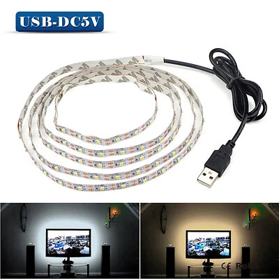 1~5m 2835 USB Cable LED Strip Lights SMD Tape TV Cabinet Kitchen Lighting IP65 - Image 1 of 4
