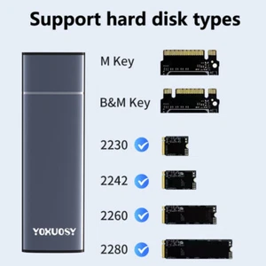 Metal External M2 NVMe SSD Enclosure 10Gbps PCIe SSD Case Portable M.2 Disk Box - Afbeelding 1 van 14
