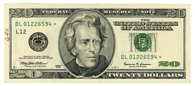 Usa-Federal Reserve note  ... Fr-2086L ... 20 Dollars ... 1999 ...  (~): *VF-XF* - Image 1 of 2