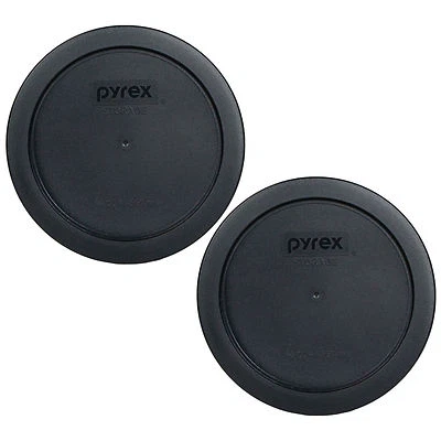 Pyrex 7201-PC 6" Black Plastic Storage Cover Lid 2 Pack New for 4 Cup Glass Bowl