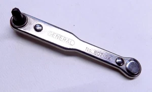 Destornillador reversible de trinquete plano vintage General Tool 807-SX hecho en EE. UU. - Imagen 1 de 3