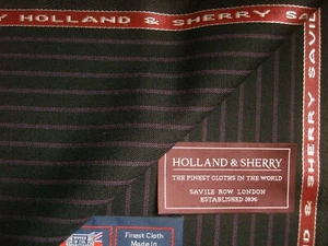 Holland & Sherry 100% WOOL SUITING FABRIC “CRISPAIRE” MADE IN ENGLAND = 1.85 m. - Picture 1 of 12