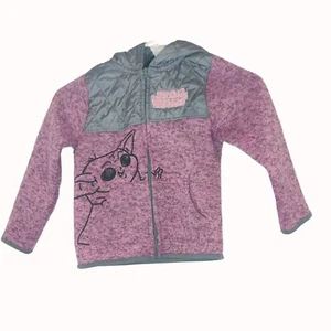 Star Wars Baby Yoda Grogu Pink Gray Hooded Jacket Girls Size 5 - Picture 1 of 4