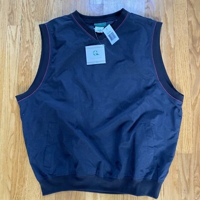 NWT Outer Banks Black Nylon Mens Golf Wind Vest  Size L - Image 1 of 4