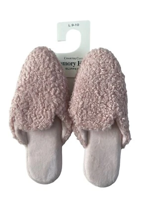Zapatillas Charter Club 9-10 Teddy Slipon Rosa Rubor Nuevas Interior/Exterior #SL1AA Foto 1 de 4